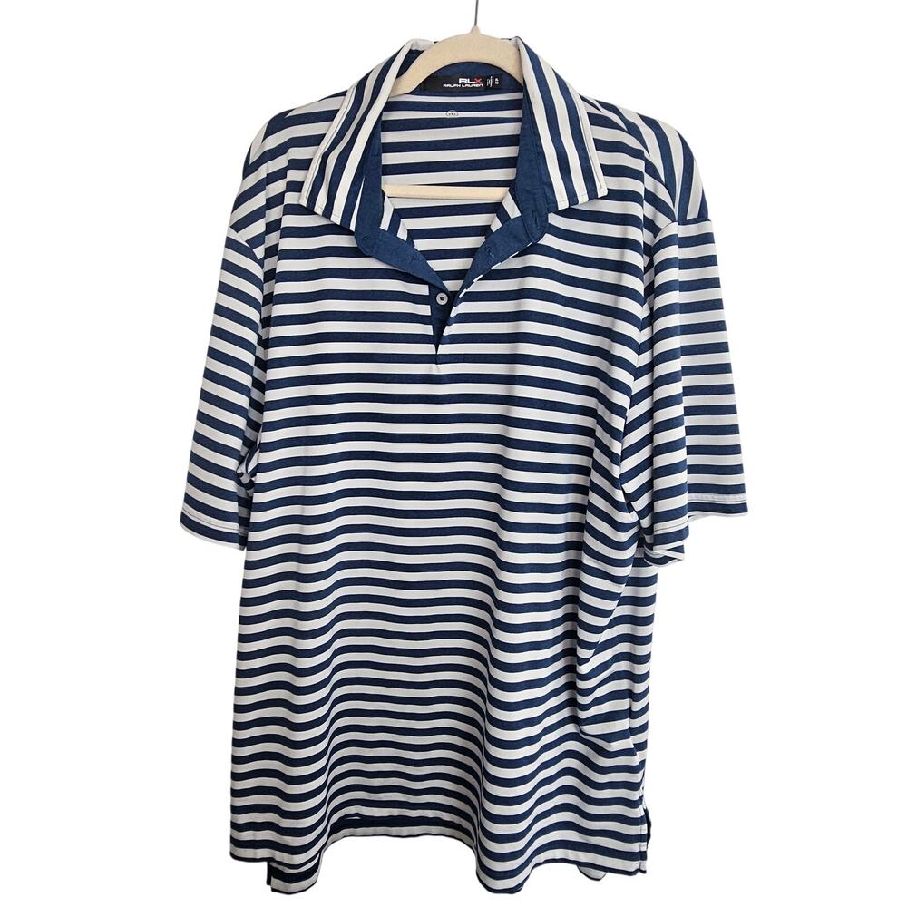 Ralph Lauren RLX Mens Striped Golf Polo Shirt XL Stretch Active Athletic Sports